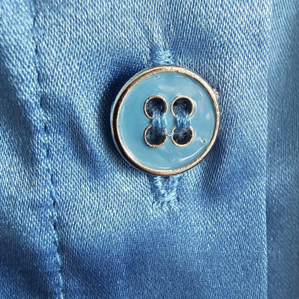 Stunning Azure Blue Silk Top - Picture 9 of 12